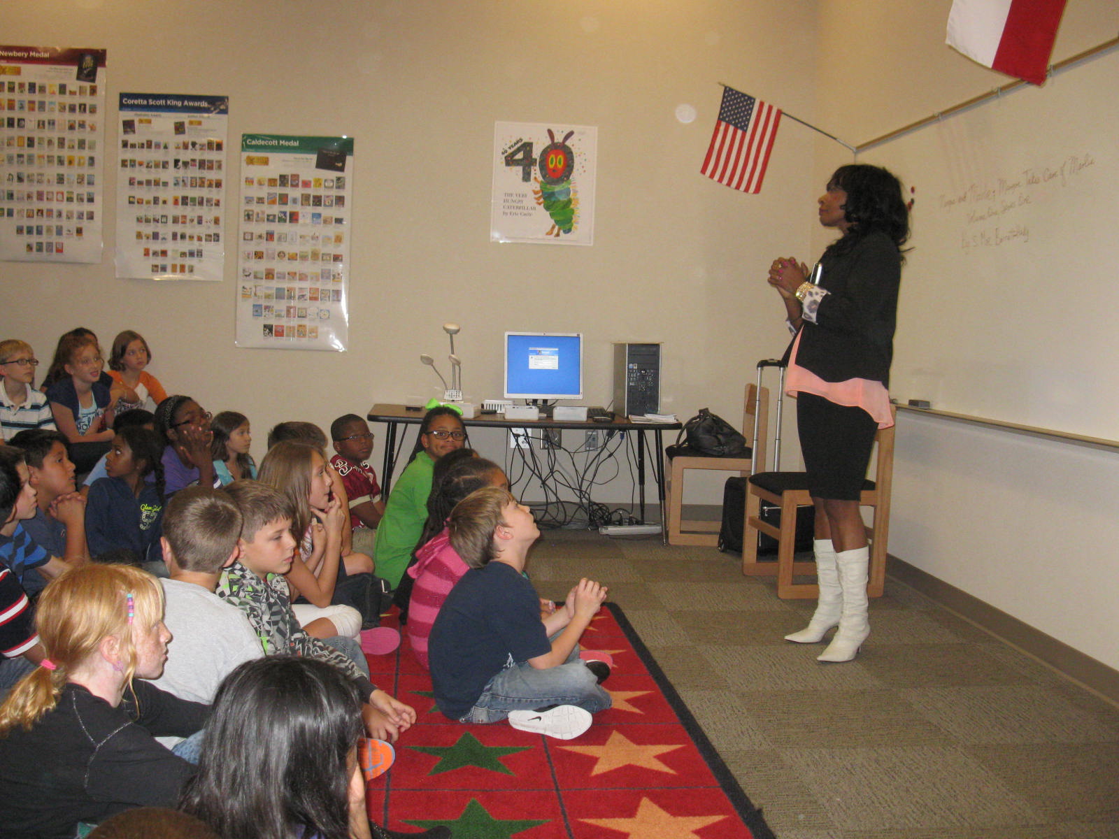 Reading Mangoe and Marlie at Parr Elementary School, League City, TX.
